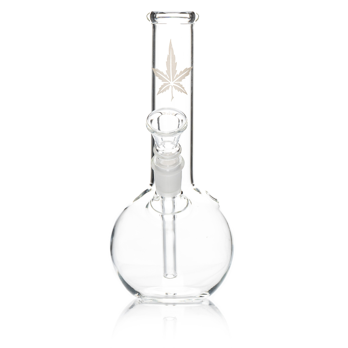 Small Leaf Bouncer Glass Bong- H:16cm- D:24mm-Socket D:18.8mm