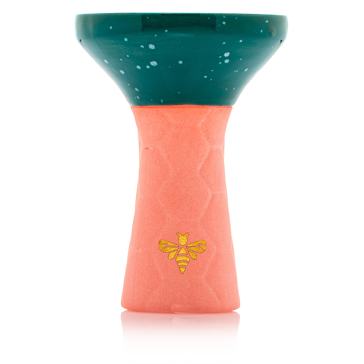 Bee Hookah Phunnel Pink - Half Glazed Dark Green White