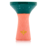Bee Hookah Phunnel Pink - Half Glazed Dark Green White