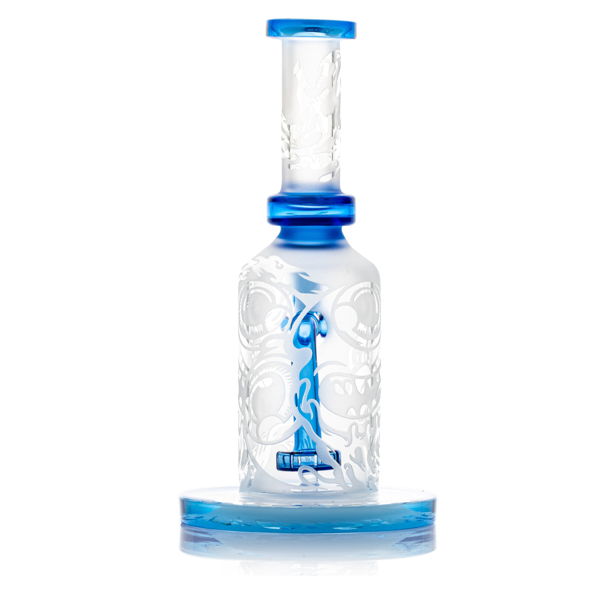 Etched Double Dragon Bong - 23cm / 14mm F Colors Vary