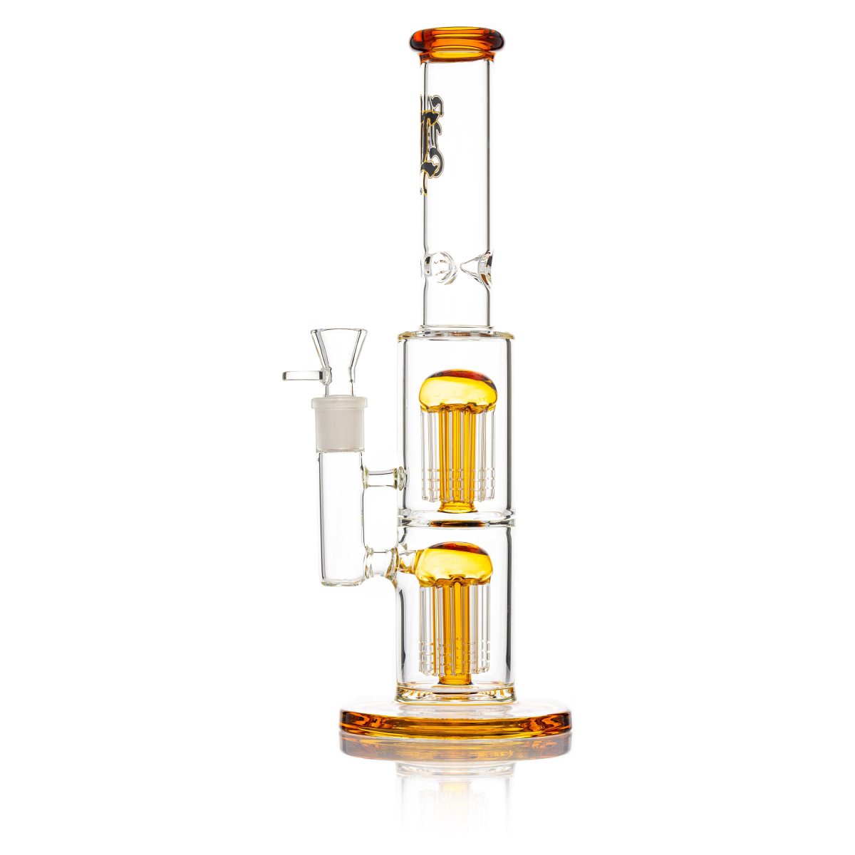 Black Leaf Icebong 2x 8-Arm Baumperkolator amber H 355mm D: 60/39mm NS 19 WS 4mm