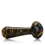 Spoon Pfeife Glas mit Rasta Streifen - 10cm