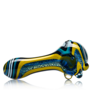 Pulsar - Outer Space Dichro-Swirl Spoon Pipe - 10cm / Mixed Colors
