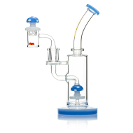 Pulsar - Shroom Dab Rig Set mit Carb Cap und Terp Pearls - 21cm / 14mm F / Blau