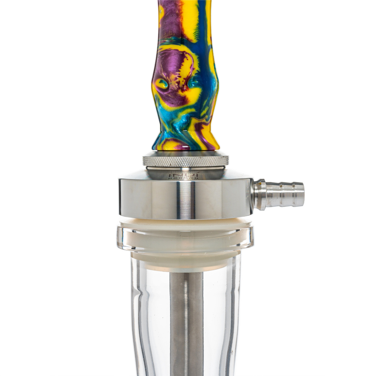 INVI - Recursion Handcut Edelstahl Shisha - Blau / Gelb / Lila