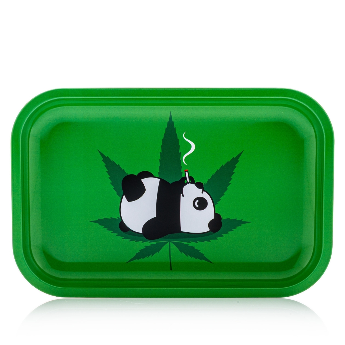 Metal Rolling Tray - Smoking Panda - 28.5 x 18.5cm