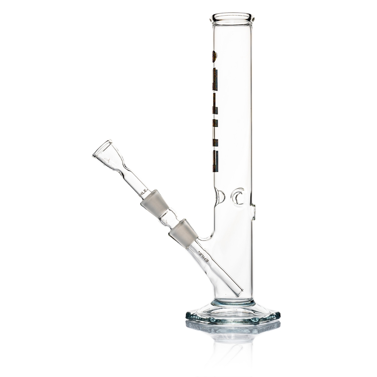 EHLE - Zylinderbong 250 ml mit Eiskerben NS 14-mit Kickloch-Kupplung-Psy