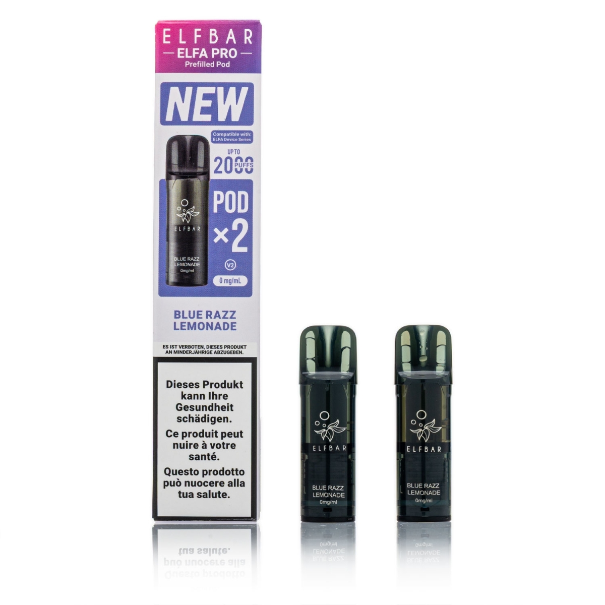 ELFBAR ELFA Pro V2 - Blue Razz Lemonade - 2ml Pods / 0mg / 2 Stück