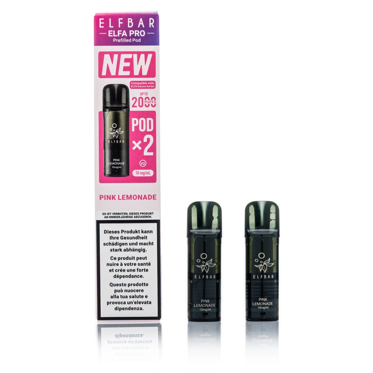 ELFBAR ELFA Pro V2 - Pink Lemonade - 2ml Pods / 10mg / 2 Stück