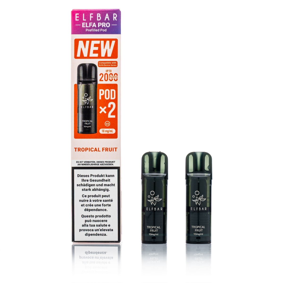ELFBAR ELFA Pro V2 - Tropical Fruit - 2ml Pods / 10mg / 2 Stück