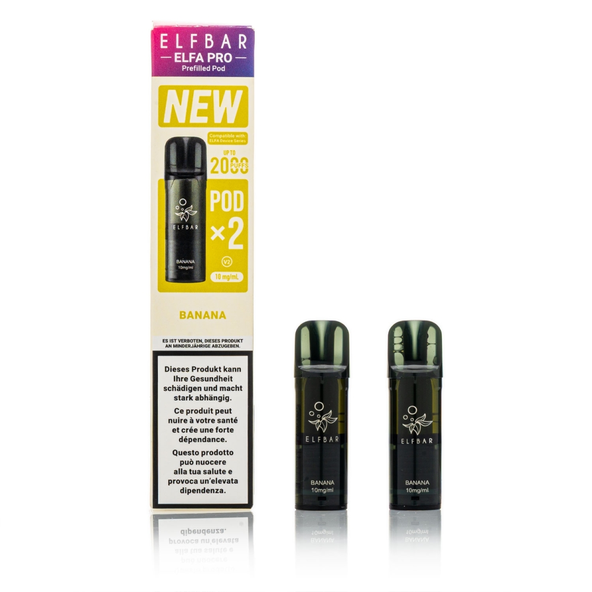 ELFBAR ELFA Pro V2 - Banana - 2ml Pods / 10mg / 2 Stück