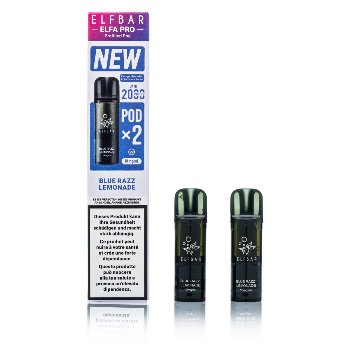 ELFBAR ELFA Pro V2 - Blue Razz Lemonade - 2ml Pods / 10mg / 2 Stück