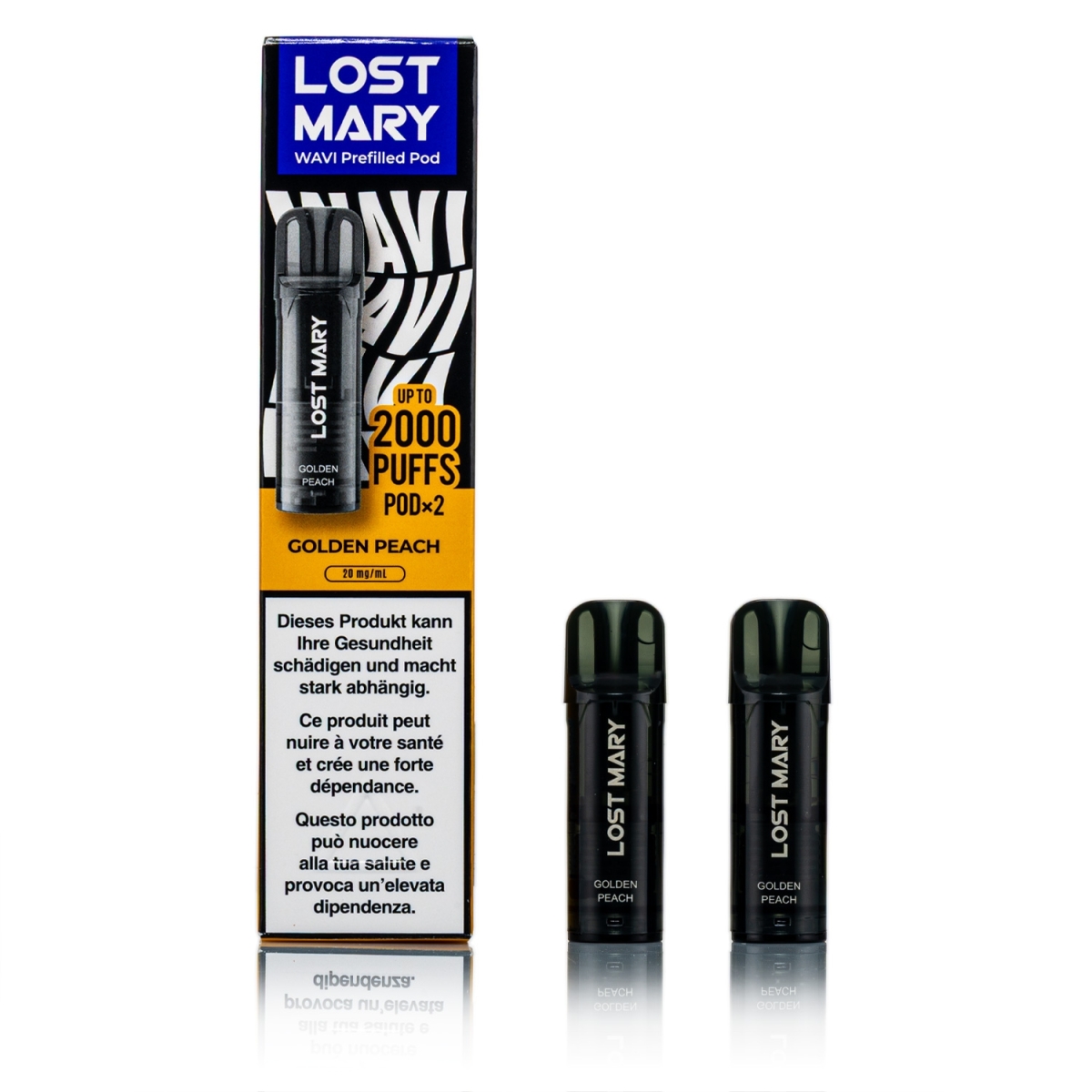 Lost Mary - Wavi Pod - Golden Peach / 2ml 20mg 2 Stück