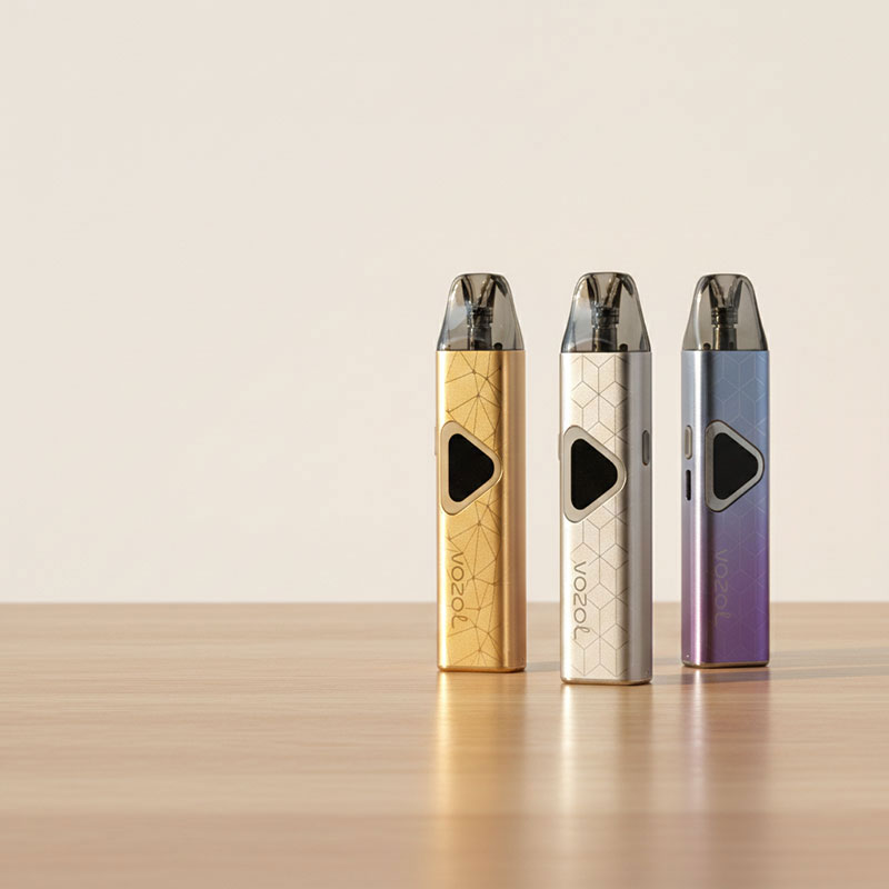 OXVA Pod-Systeme im Vergleich – drei schwarze OXVA E-Zigaretten mit Display von vorne